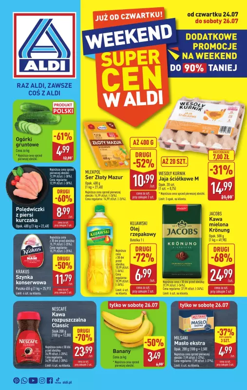 Aldi - gazetka promocyjna Weekend super cen w Aldi! od czwartku 24.07 do soboty 26.07