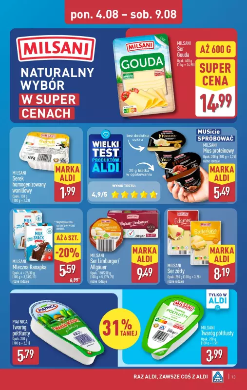 Aldi - gazetka promocyjna Pełny katalog! od poniedziałku 04.08 do soboty 09.08 - strona 13
