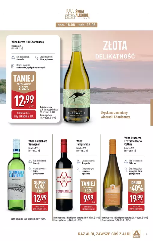 Aldi - gazetka promocyjna Gazetka alkoholowa od poniedziałku 04.08 do niedzieli 31.08 - strona 7
