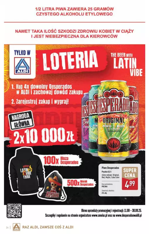 Aldi - gazetka promocyjna Gazetka alkoholowa od poniedziałku 04.08 do niedzieli 31.08 - strona 24