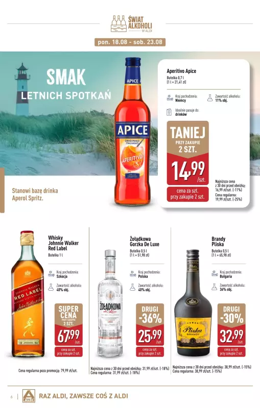 Aldi - gazetka promocyjna Gazetka alkoholowa od poniedziałku 04.08 do niedzieli 31.08 - strona 6