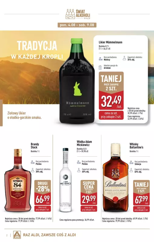 Aldi - gazetka promocyjna Gazetka alkoholowa od poniedziałku 04.08 do niedzieli 31.08 - strona 2