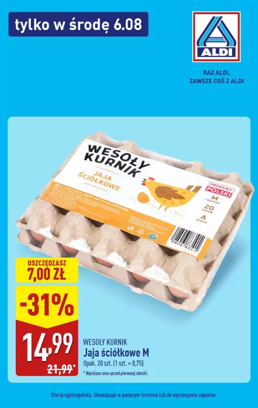 Aldi - gazetka promocyjna Tylko w środę! od środy 06.08 do środy 06.08