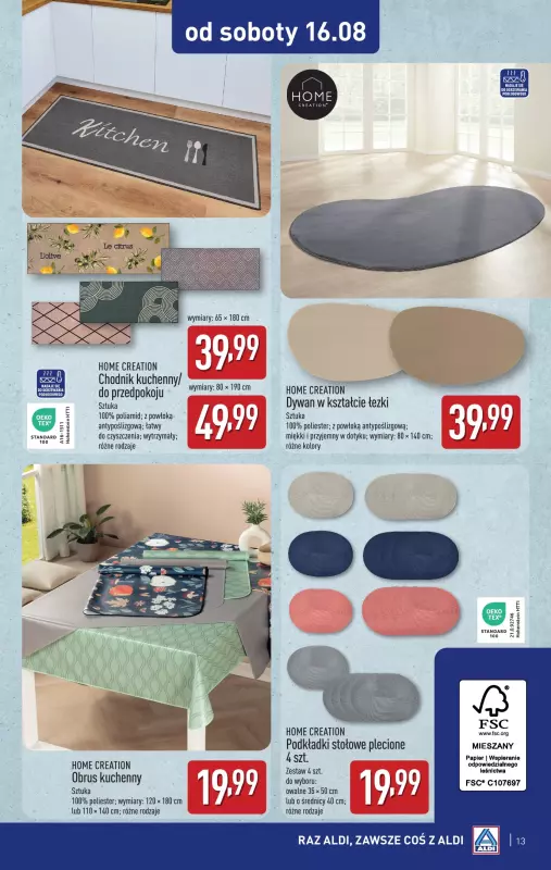 Aldi - gazetka promocyjna Aldi ma to coś! od środy 13.08 do soboty 16.08 - strona 13