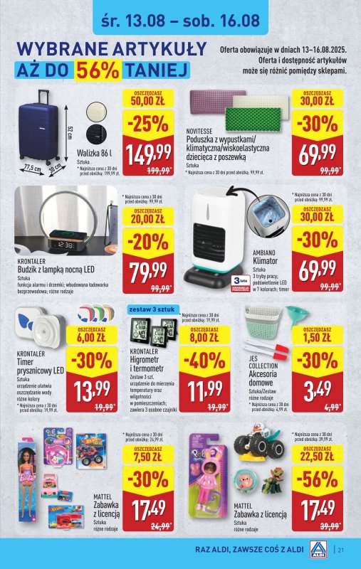 Aldi - gazetka promocyjna Pełny katalog! od poniedziałku 11.08 do soboty 16.08 - strona 21