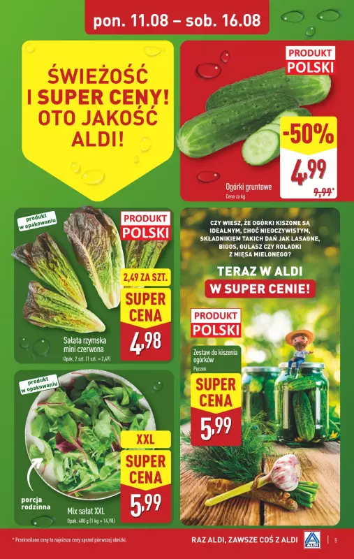 Aldi - gazetka promocyjna Pełny katalog! od poniedziałku 11.08 do soboty 16.08 - strona 5