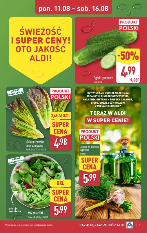 Aldi - gazetka promocyjna Pełny katalog! od poniedziałku 11.08 do soboty 16.08 - strona 5