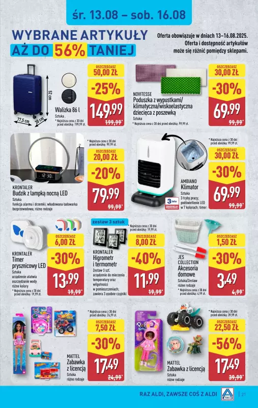 Aldi - gazetka promocyjna Pełny katalog! od poniedziałku 11.08 do soboty 16.08 - strona 21