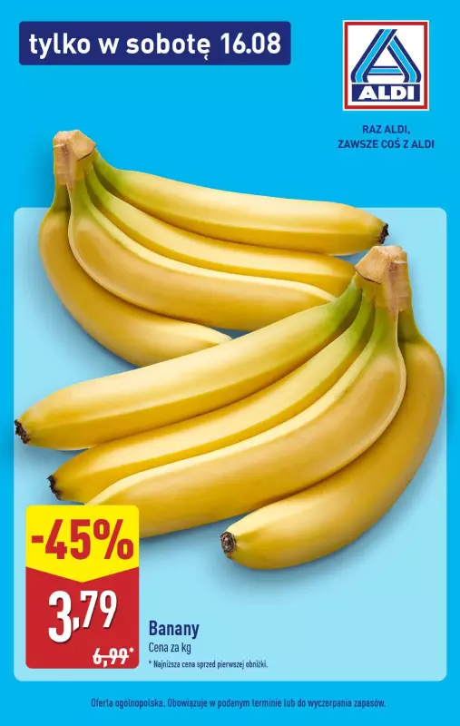 Aldi - gazetka promocyjna Tylko w sobotę! od soboty 16.08 do soboty 16.08
