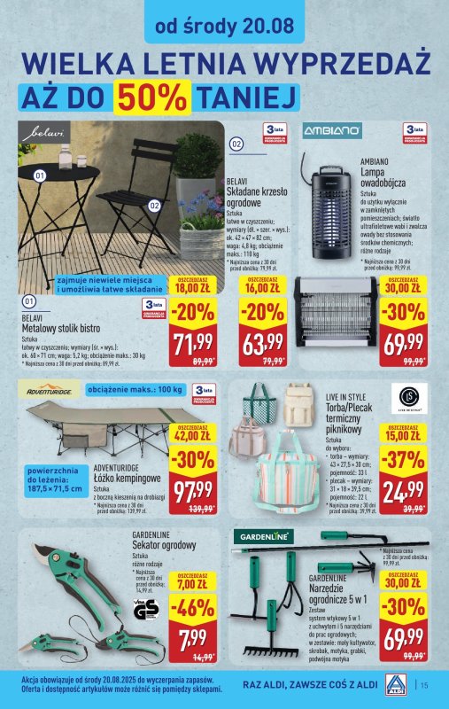 Aldi - gazetka promocyjna Pełny katalog! od poniedziałku 18.08 do soboty 23.08 - strona 15