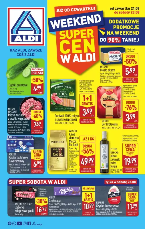 Aldi - gazetka promocyjna Weekend super cen w Aldi! od czwartku 21.08 do soboty 23.08
