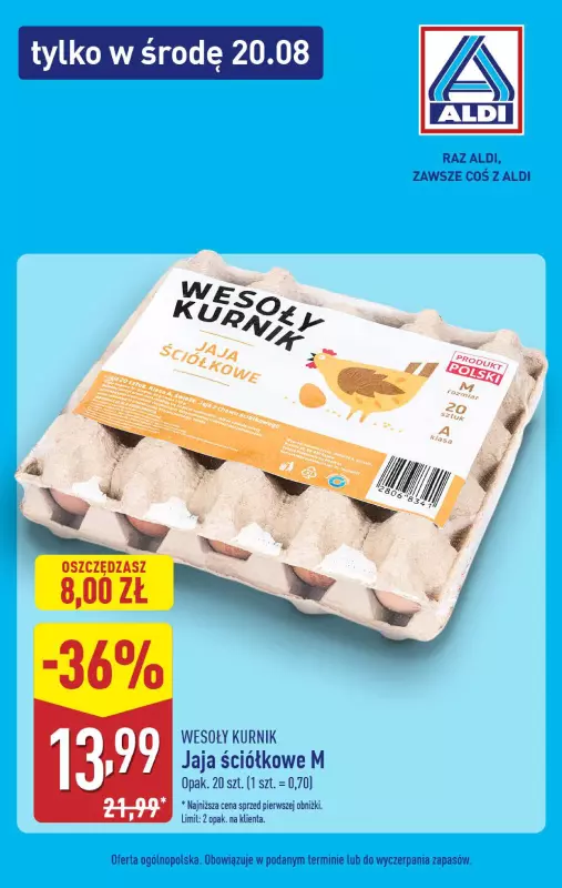 Aldi - gazetka promocyjna Tylko w środę! od środy 20.08 do środy 20.08