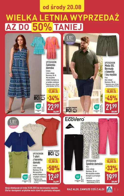 Aldi - gazetka promocyjna Wielka letnia wyprzedaż w Aldi! od środy 20.08 do soboty 23.08 - strona 3