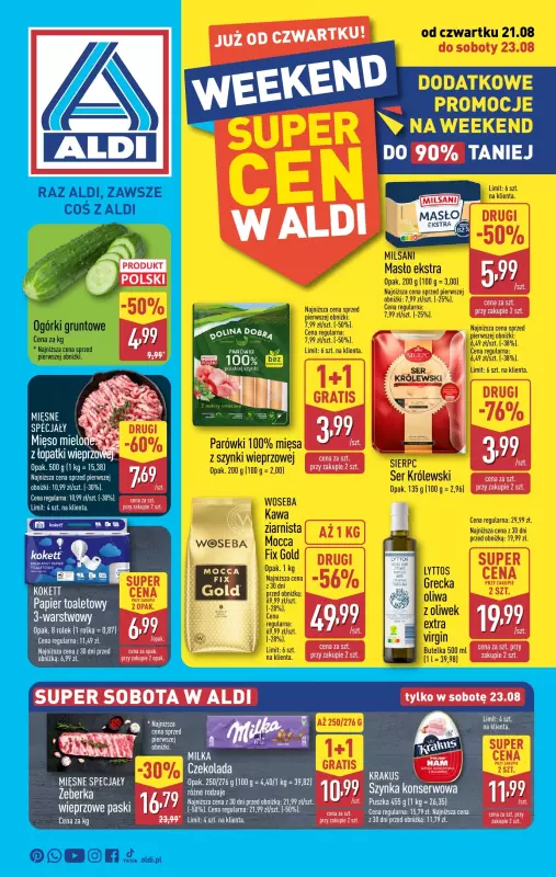 Aldi - gazetka promocyjna Weekend super cen w Aldi! od czwartku 21.08 do soboty 23.08