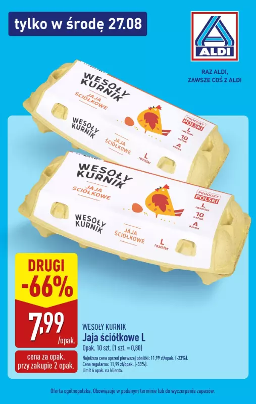 Aldi - gazetka promocyjna Tylko w środę! od środy 27.08 do środy 27.08