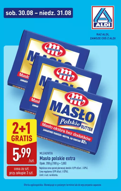 Aldi - gazetka promocyjna Super weekend z Aldi! od soboty 30.08 do niedzieli 31.08
