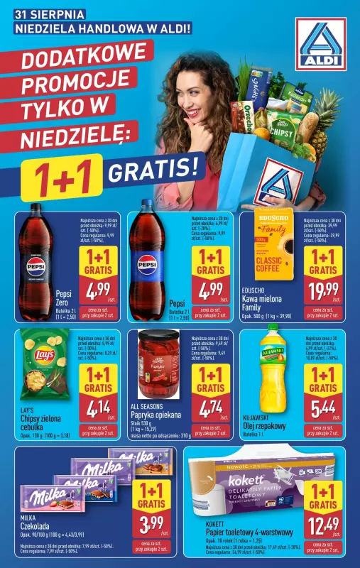 Aldi - gazetka promocyjna Tylko w niedzielę! od niedzieli 31.08 do niedzieli 31.08