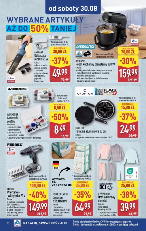 Aldi - gazetka promocyjna Pełny katalog! od poniedziałku 25.08 do niedzieli 31.08 - strona 32