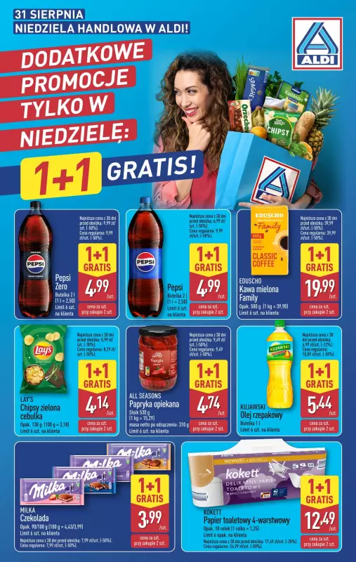 Aldi - gazetka promocyjna Tylko w niedzielę! od niedzieli 31.08 do niedzieli 31.08