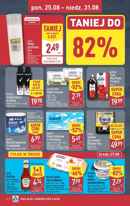 Aldi - gazetka promocyjna Pełny katalog! od poniedziałku 25.08 do niedzieli 31.08 - strona 20