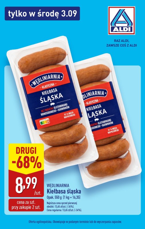 Aldi - gazetka promocyjna Tylko w środę! od środy 03.09 do środy 03.09