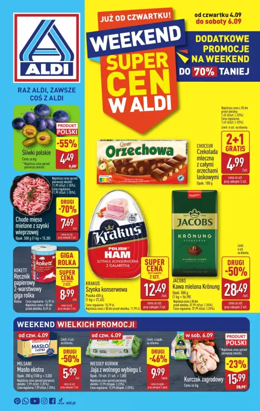 Aldi - gazetka promocyjna Weekend super cen w Aldi! od czwartku 04.09 do soboty 06.09