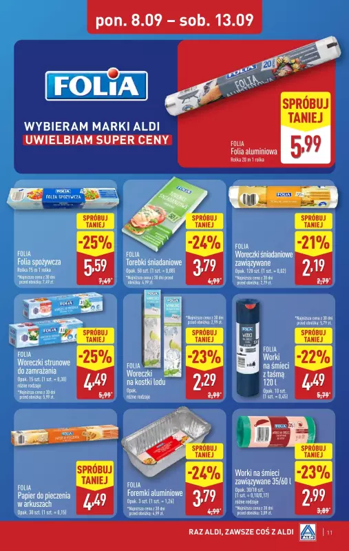 Aldi - gazetka promocyjna Pełny katalog! od poniedziałku 08.09 do soboty 13.09 - strona 11