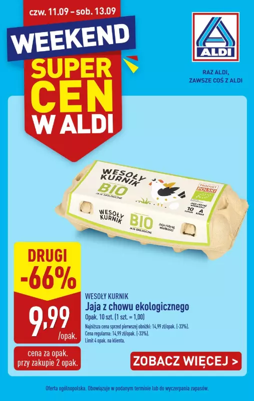Aldi - gazetka promocyjna Weekend super cen w Aldi! od czwartku 11.09 do soboty 13.09