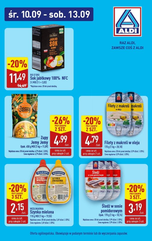 Aldi - gazetka promocyjna Super ceny Aldi! od czwartku 11.09 do soboty 13.09