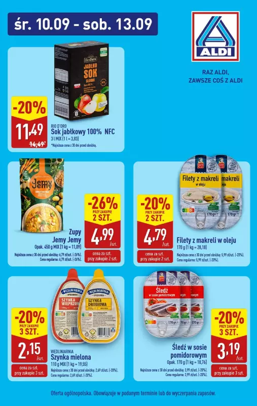 Aldi - gazetka promocyjna Super ceny Aldi! od czwartku 11.09 do soboty 13.09