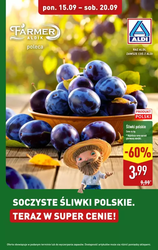 Aldi - gazetka promocyjna Śliwki polskie w super cenie!  