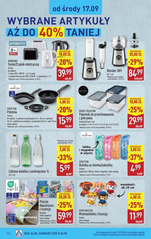 Aldi - gazetka promocyjna Pełny katalog! od poniedziałku 15.09 do soboty 20.09 - strona 24