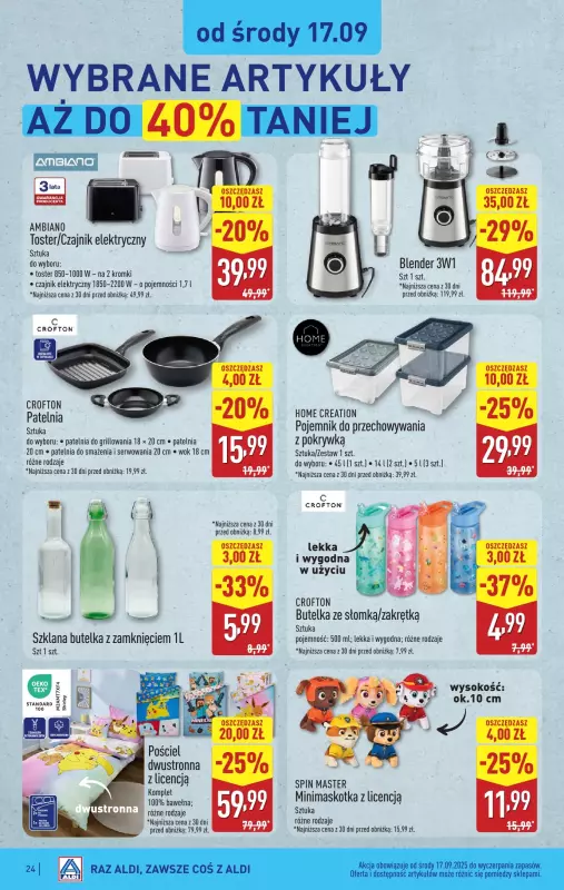 Aldi - gazetka promocyjna Pełny katalog! od poniedziałku 15.09 do soboty 20.09 - strona 24