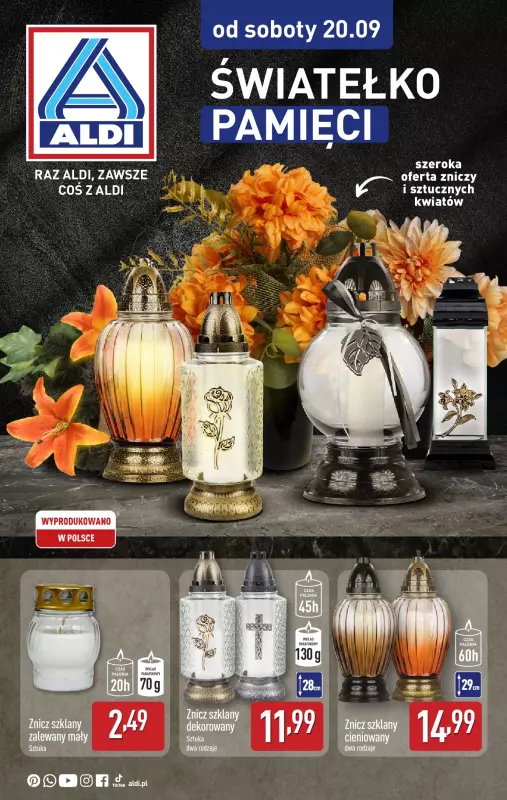 Aldi - gazetka promocyjna Światełko pamięci od soboty 20.09 do poniedziałku 22.09