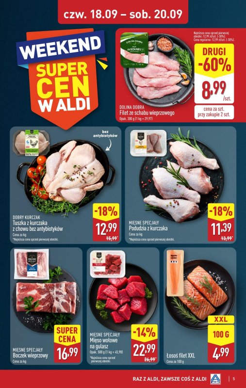 Aldi - gazetka promocyjna Weekend super cen w Aldi! od czwartku 18.09 do soboty 20.09 - strona 5