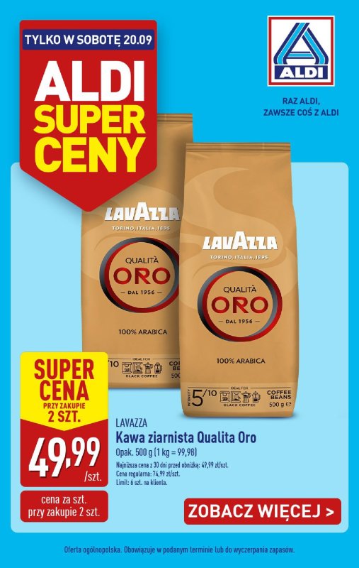 Aldi - gazetka promocyjna Tylko w sobotę! od soboty 20.09 do soboty 20.09