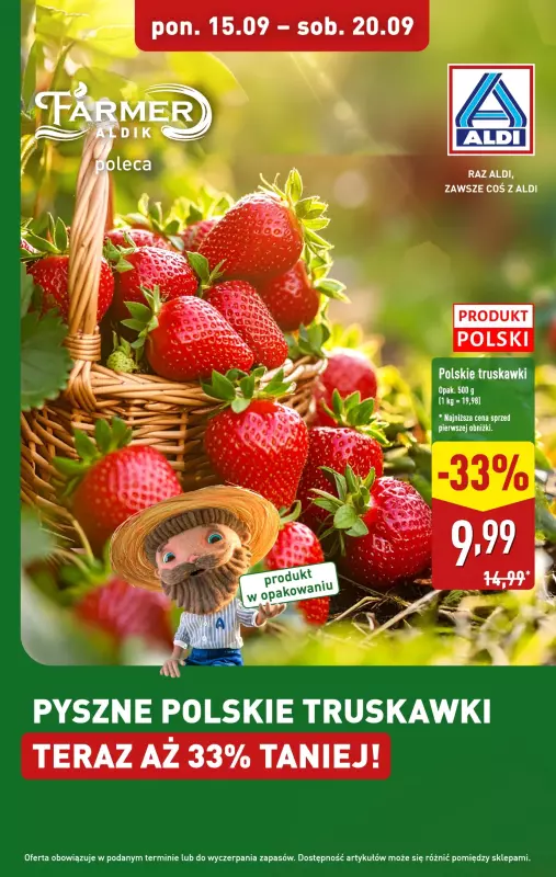 Aldi - gazetka promocyjna Polskie truskawki 33% taniej!  