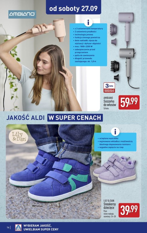 Aldi - gazetka promocyjna Aldi ma to coś! od poniedziałku 22.09 do soboty 27.09 - strona 14