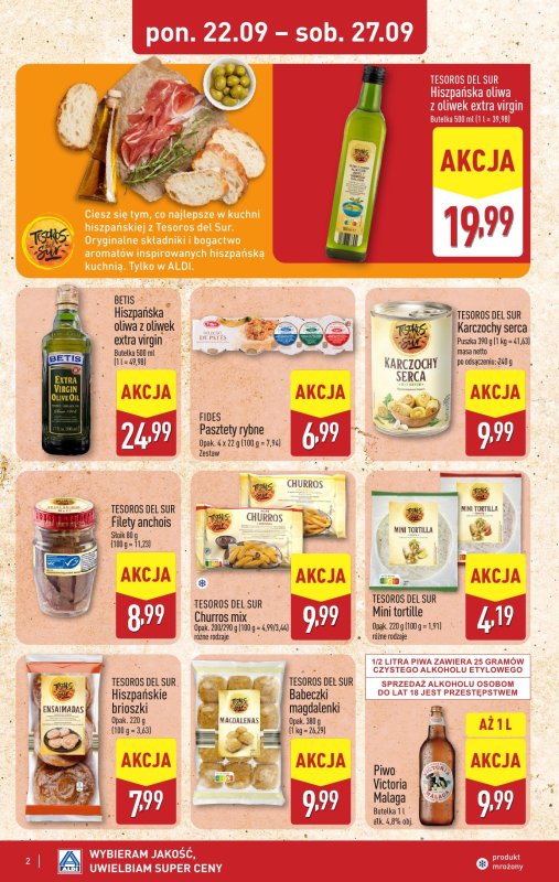 Aldi - gazetka promocyjna Smakowita podróż do Hiszpanii! od poniedziałku 22.09 do soboty 27.09 - strona 2