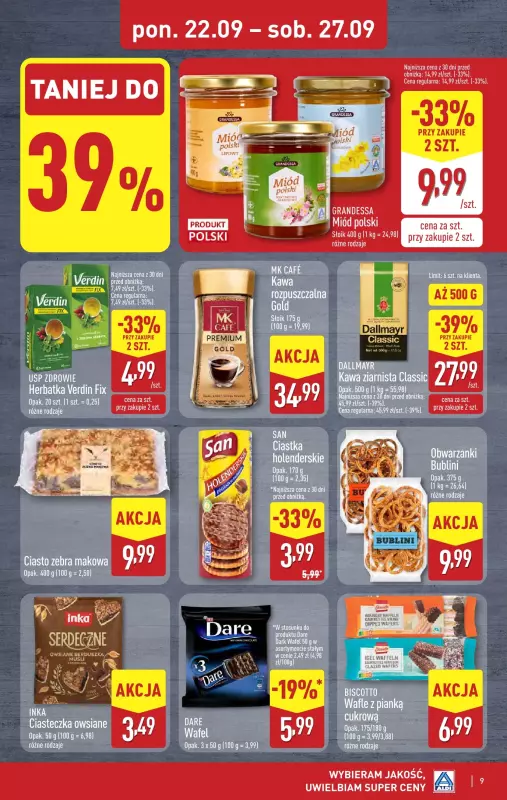 Aldi - gazetka promocyjna Pełny katalog! od poniedziałku 22.09 do soboty 27.09 - strona 9