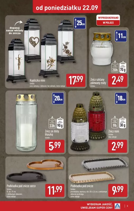 Aldi - gazetka promocyjna Światełko pamięci od poniedziałku 22.09 do soboty 27.09 - strona 3