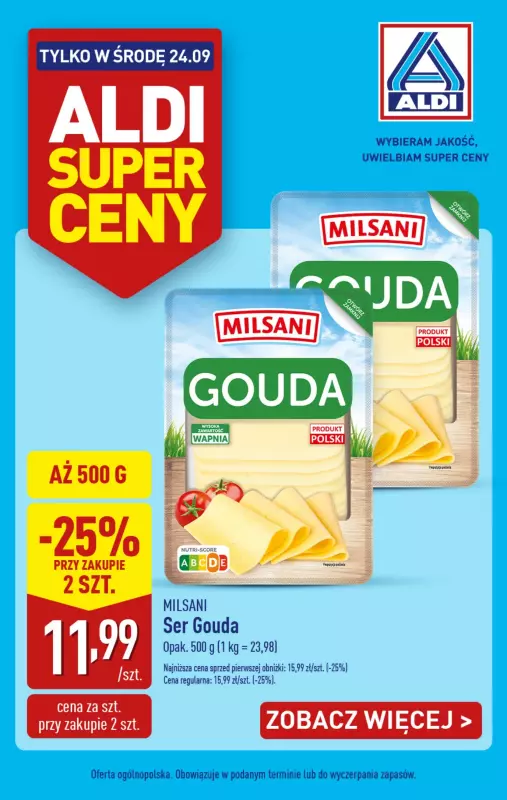 Aldi - gazetka promocyjna Tylko w środę! od środy 24.09 do środy 24.09