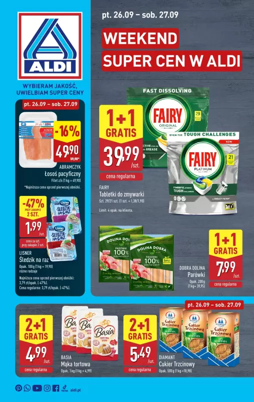 Aldi - gazetka promocyjna Weekend super cen w Aldi! od piątku 26.09 do soboty 27.09