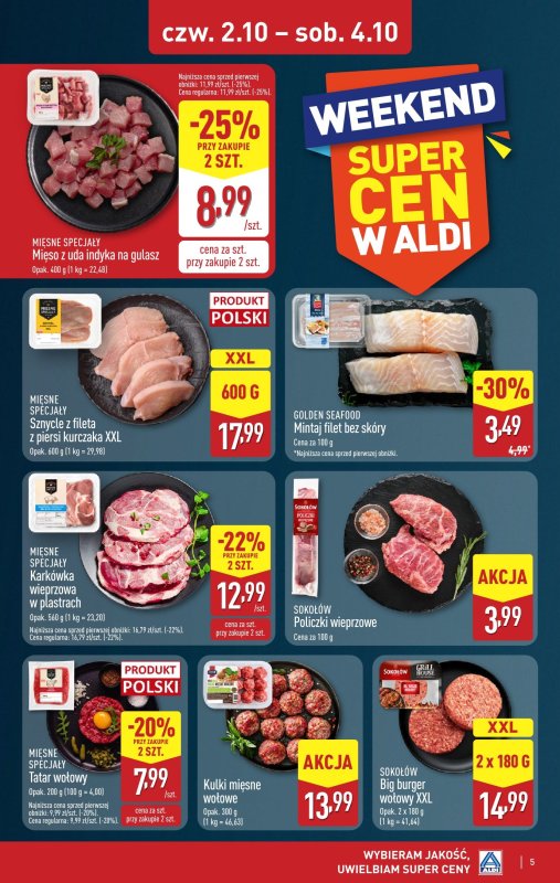 Aldi - gazetka promocyjna Weekend super cen w Aldi! od czwartku 02.10 do soboty 04.10 - strona 5