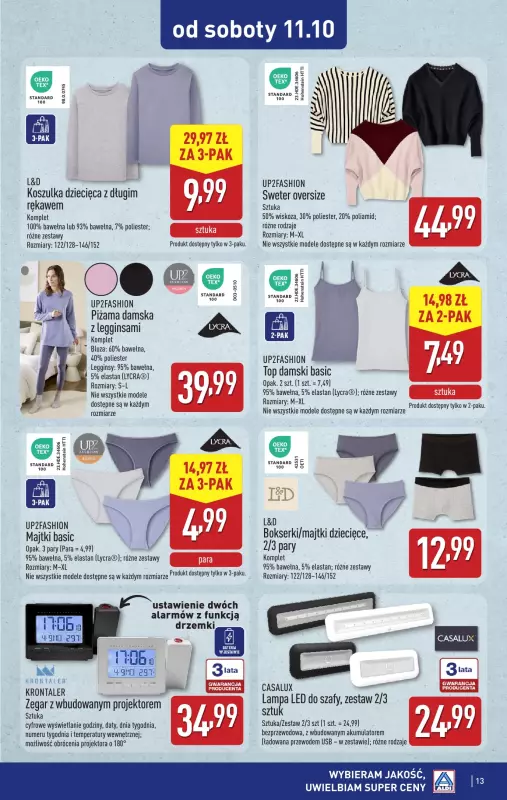 Aldi - gazetka promocyjna Aldi ma to coś! od poniedziałku 06.10 do soboty 11.10 - strona 13