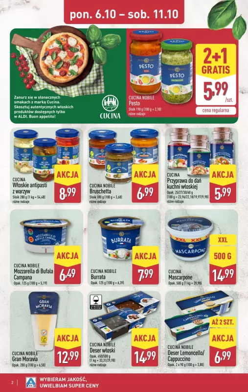 Aldi - gazetka promocyjna Smakowita podróż do Włoch! od poniedziałku 06.10 do soboty 11.10 - strona 2