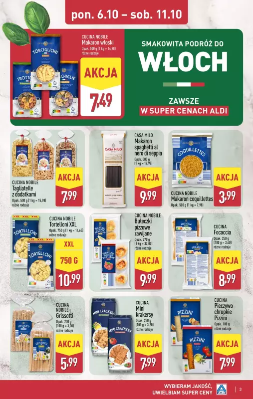 Aldi - gazetka promocyjna Smakowita podróż do Włoch! od poniedziałku 06.10 do soboty 11.10 - strona 3