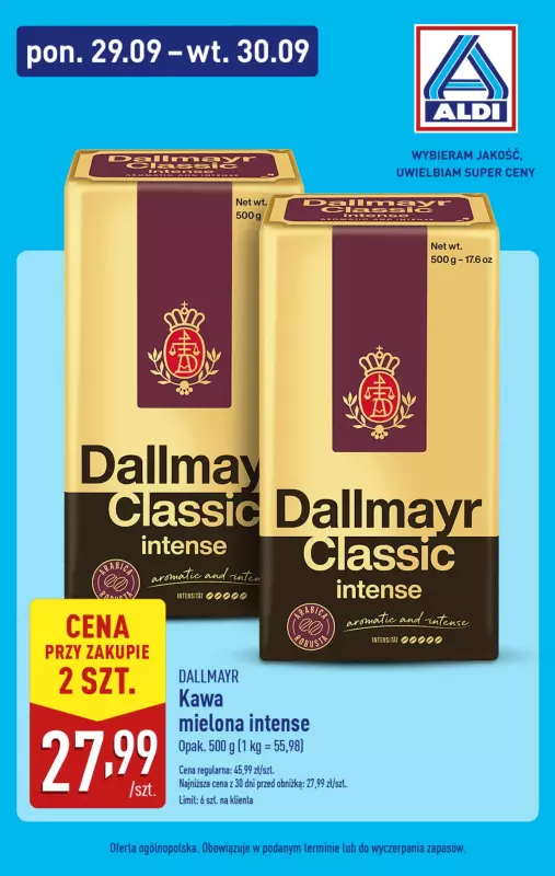 Aldi - gazetka promocyjna Kawa w super cenie! od poniedziałku 29.09 do wtorku 30.09 - strona 2