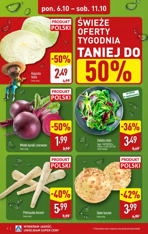 Aldi - gazetka promocyjna Świeże owoce, warzywa i kwiaty w super cenie! od poniedziałku 06.10 do soboty 11.10 - strona 4