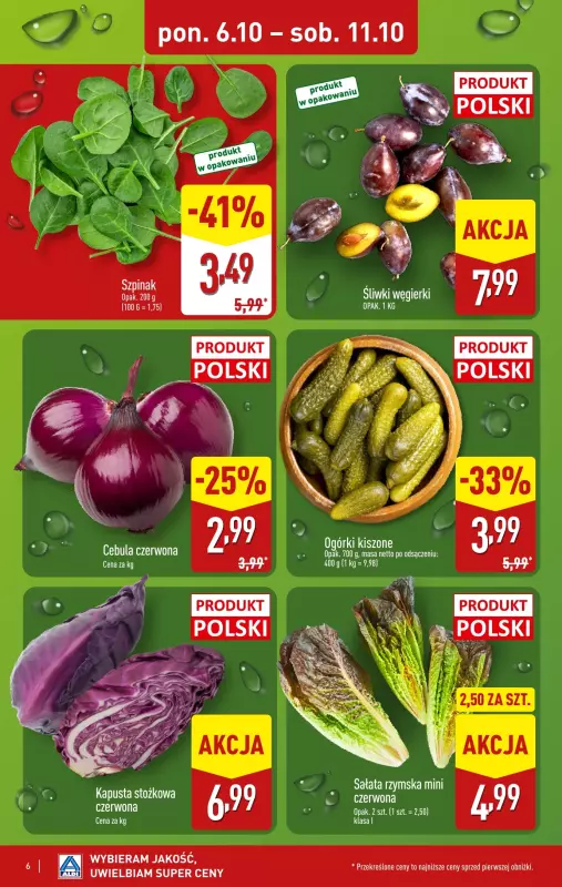 Aldi - gazetka promocyjna Świeże owoce, warzywa i kwiaty w super cenie! od poniedziałku 06.10 do soboty 11.10 - strona 6
